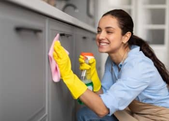 Remove Grease From Kitchen Cabinets With This Trick