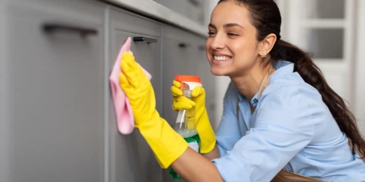 Remove Grease From Kitchen Cabinets With This Trick