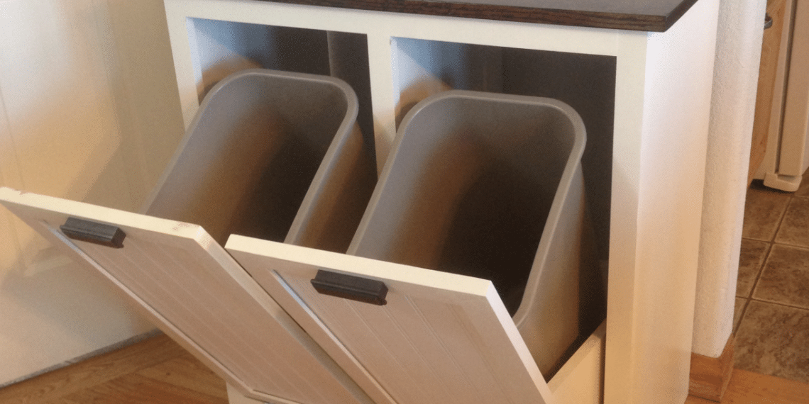 Create a DIY Hidden Trash Bin Cabinet to Hide Ugly Cans